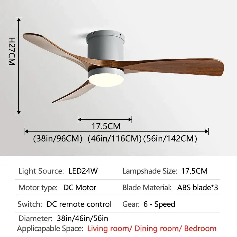 Black Wood 46-Inch LED Ceiling Fan