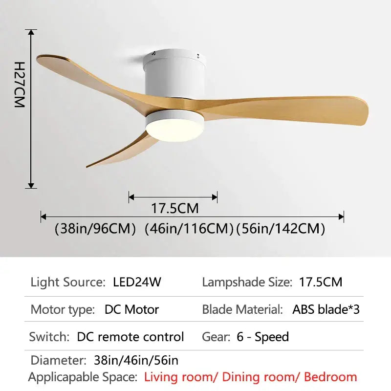 Black Wood 46-Inch LED Ceiling Fan