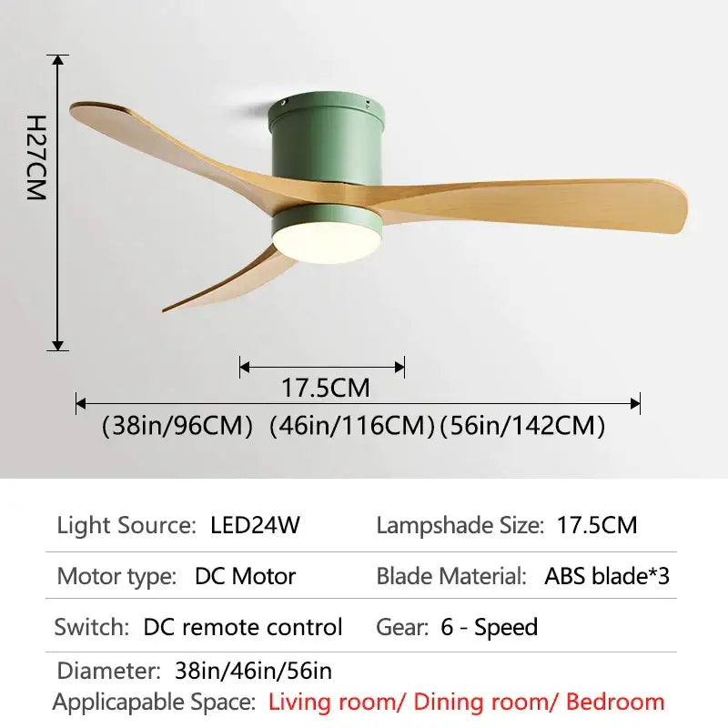 Black Wood 46-Inch LED Ceiling Fan