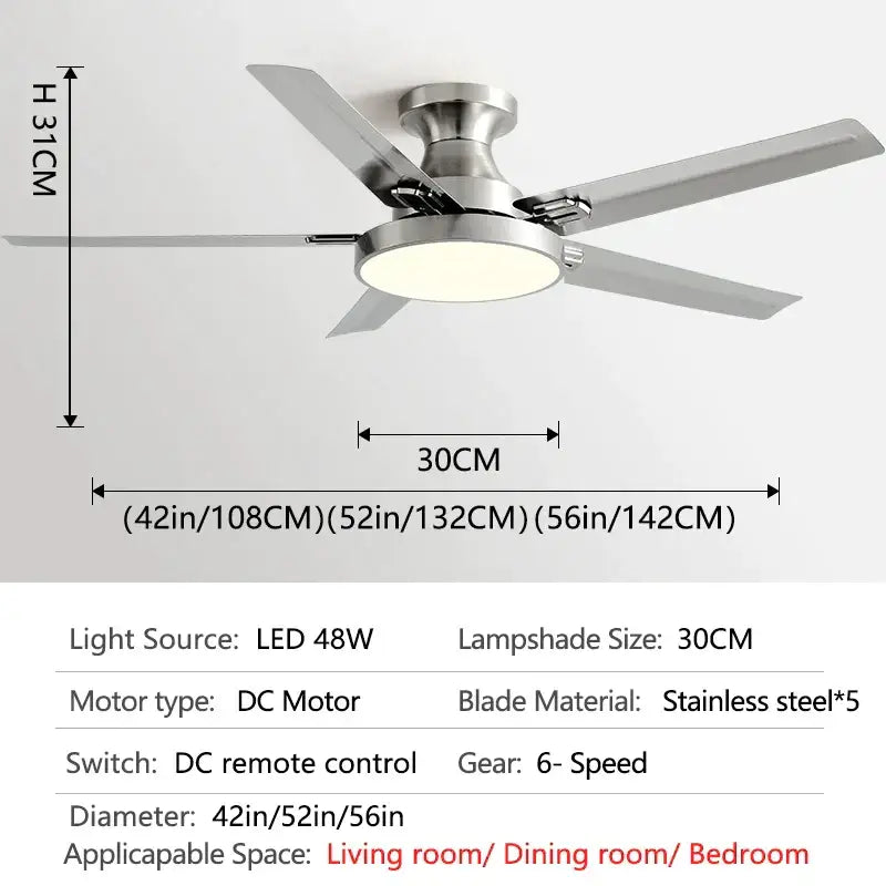 Black Wood Multi-Color Ceiling Fan Light