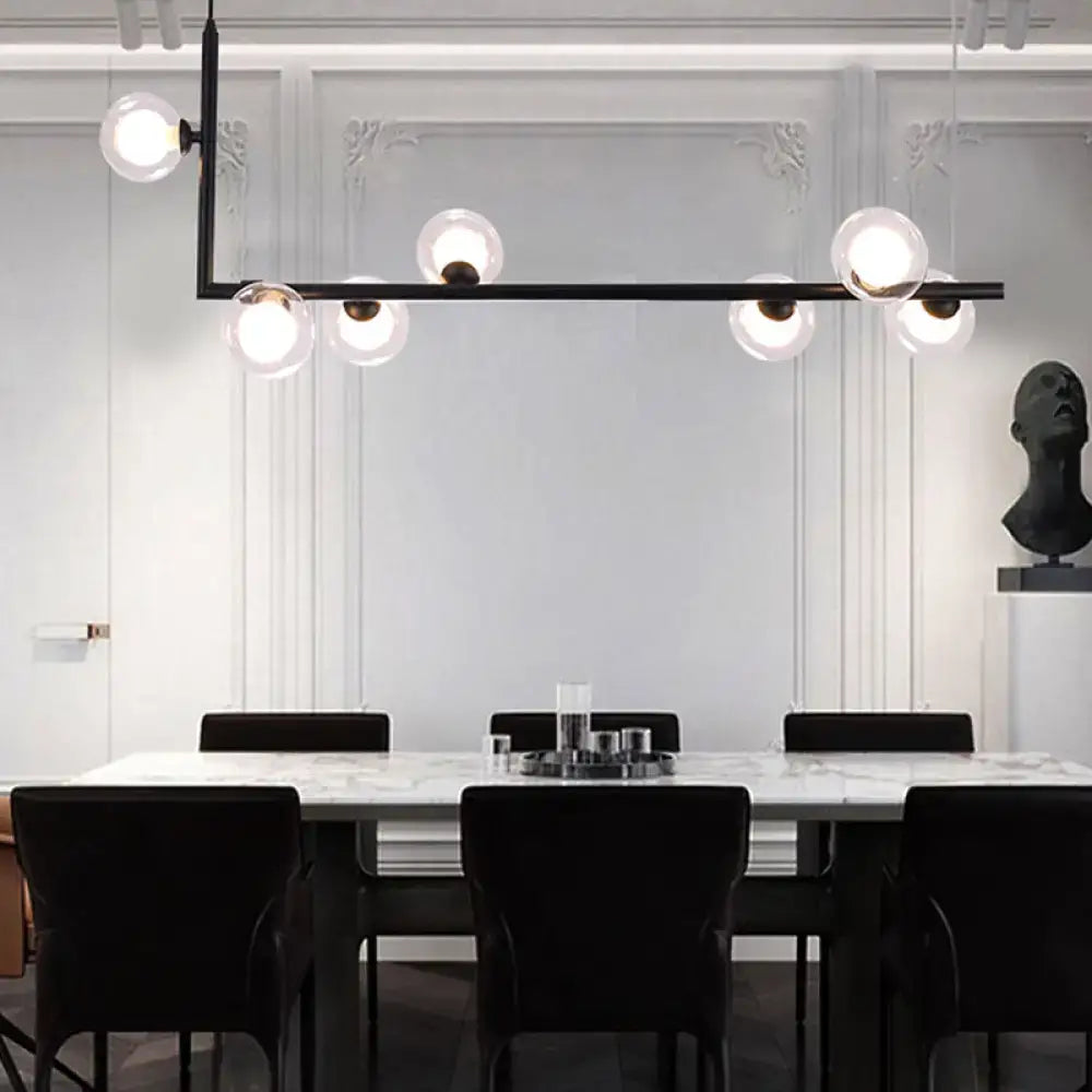 Black Glass Arm Chandelier