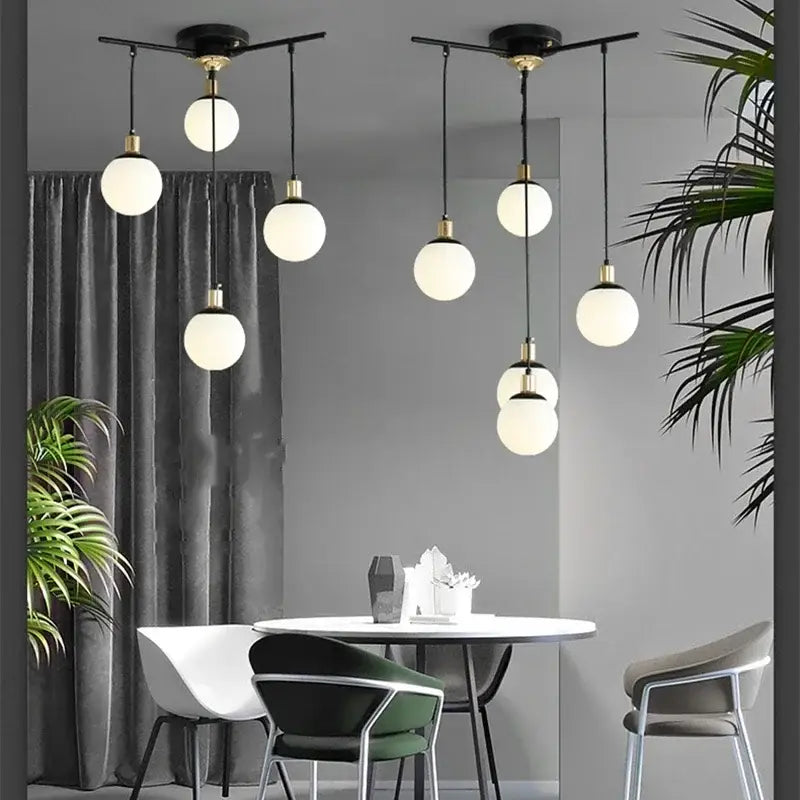 Black Art Glass Molecule Chandelier