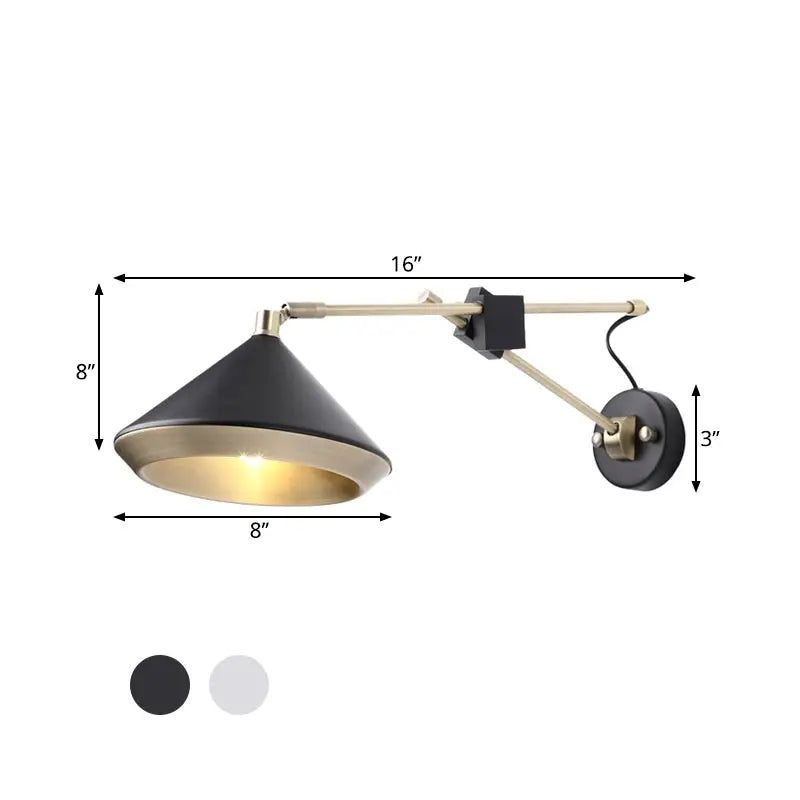 Black Brass Arm Wall Sconce