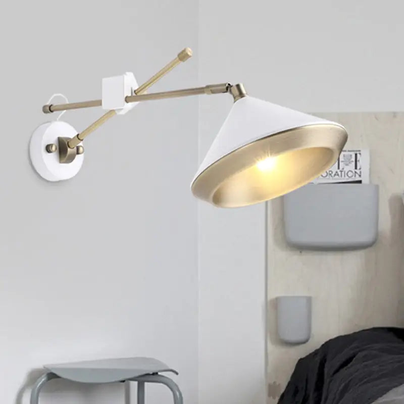 Black Brass Arm Wall Sconce