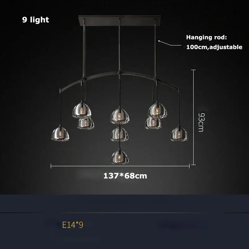 Black Brass Crystal Chandelier