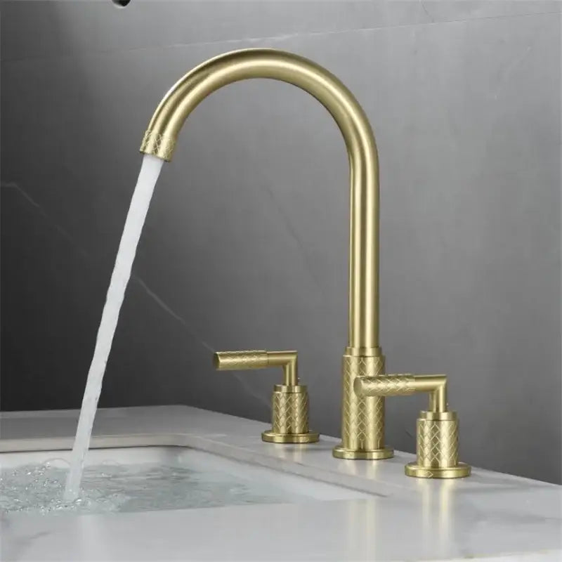 Black Brass Basin Faucet with Waterfall Effect