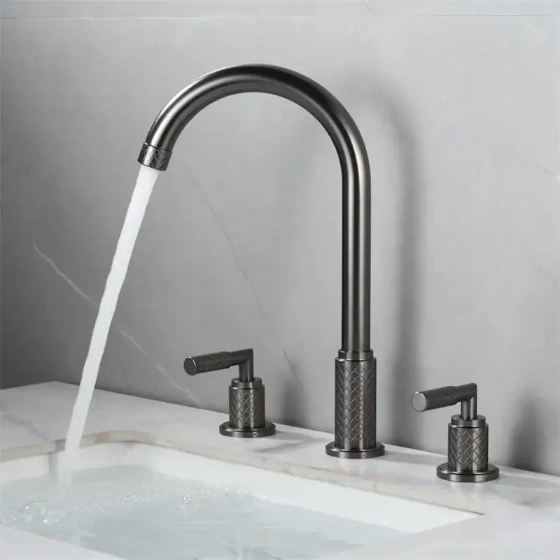 Black Brass Basin Faucet with Waterfall Effect