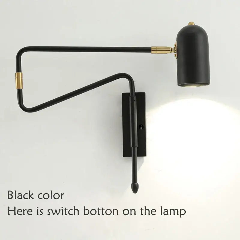 Black Brass Long-Arm Lamp