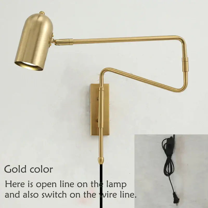 Black Brass Long-Arm Lamp