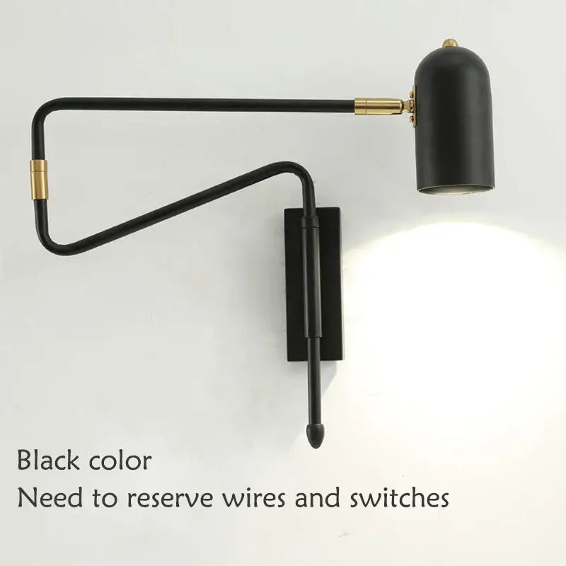 Black Brass Long-Arm Lamp