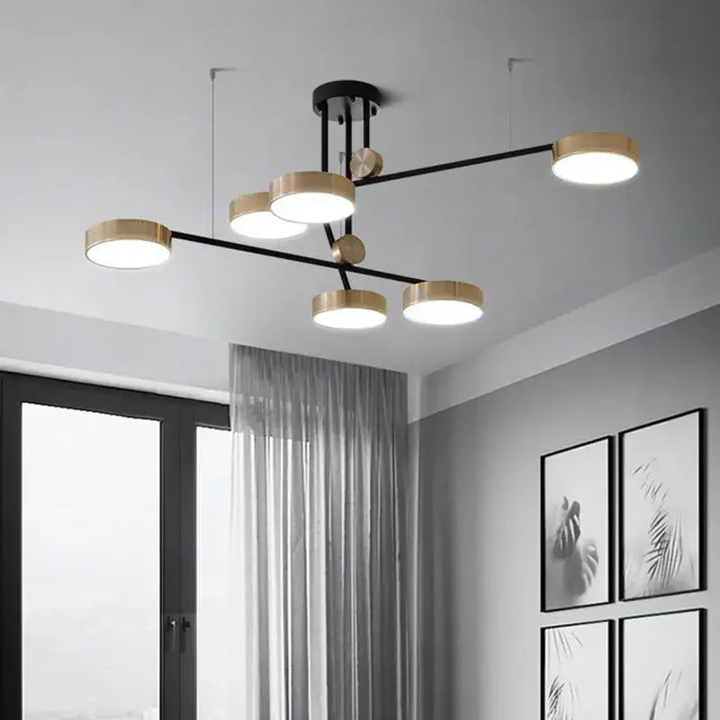 Black Brass Geometric Chandelier