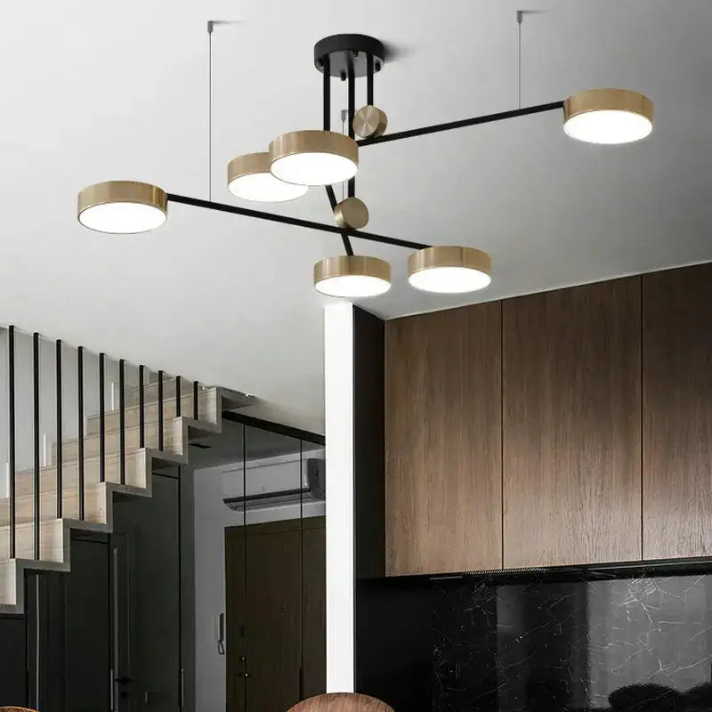 Black Brass Geometric Chandelier