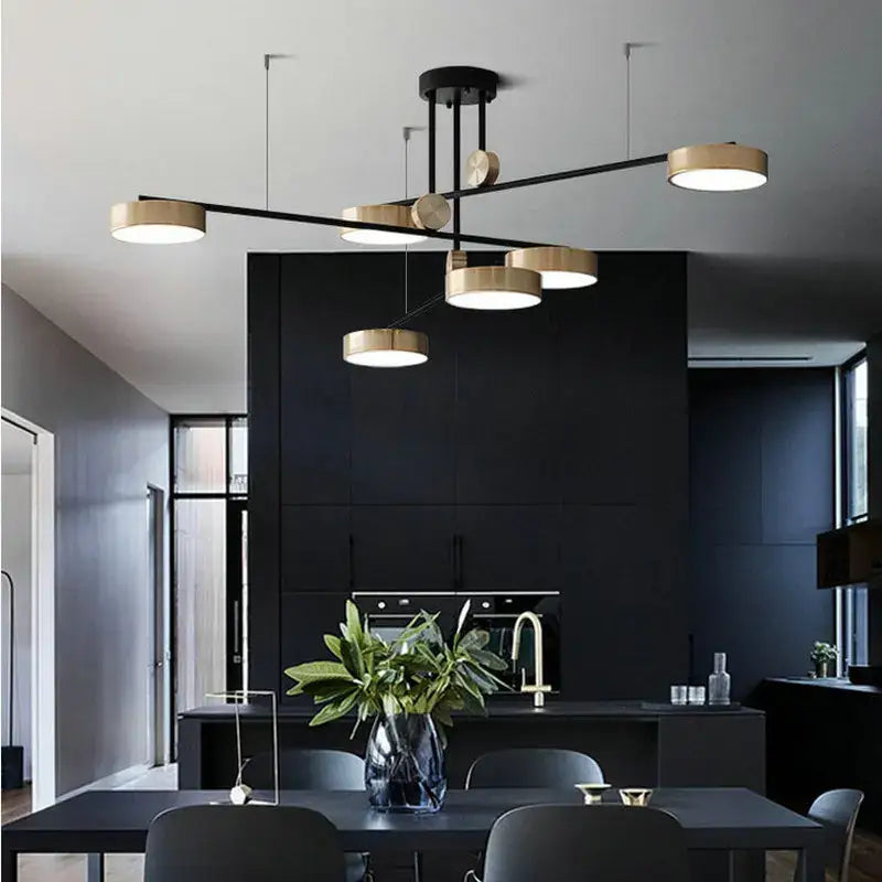 Black Brass Geometric Chandelier