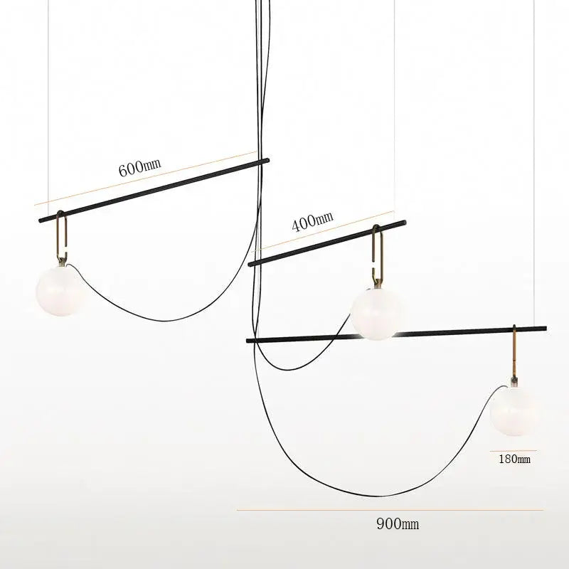 Brass Glass Pendant Light with Three-Light Design
