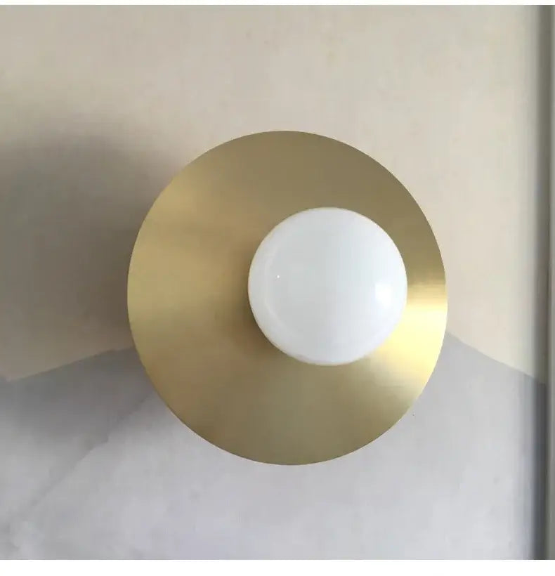 Brass Glass Wall Light for Bedrooms and Dining Areas