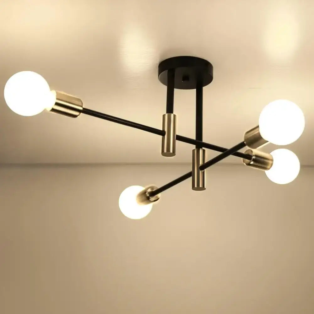 Brass Industrial Chandelier with LED Lighting