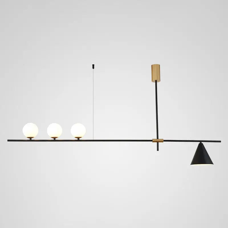 Black Brass Linear Chandelier