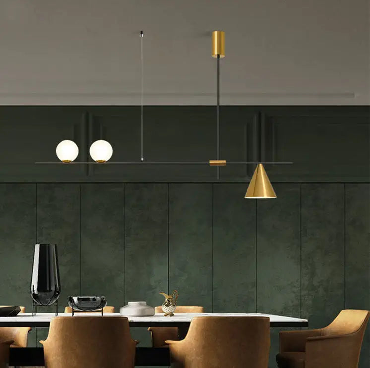 Black Brass Linear Chandelier