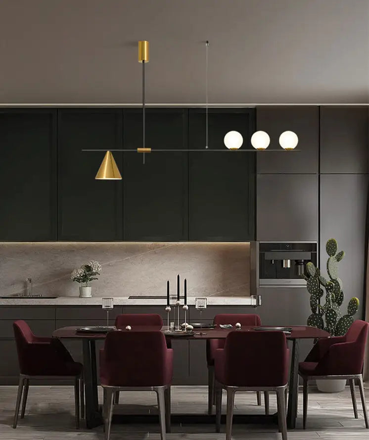 Black Brass Linear Chandelier