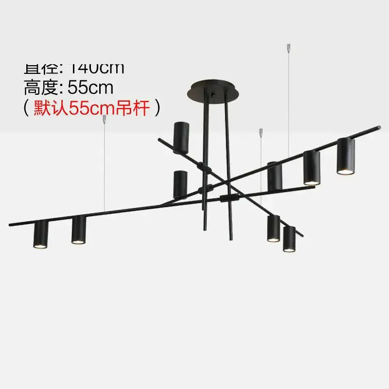 Black Minimalist Pendant Light 12-Head