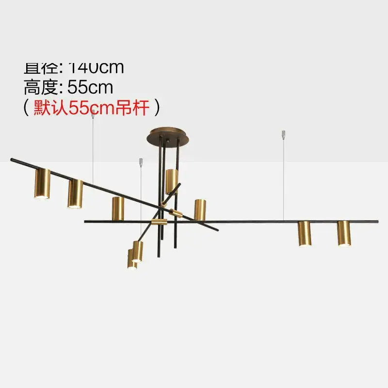 Black Minimalist Pendant Light 12-Head