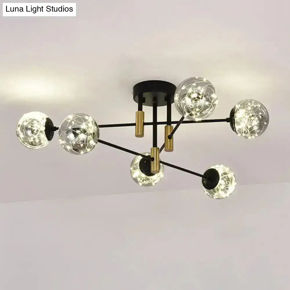 Black Brass Ball Light