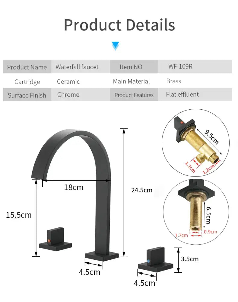 Black Brass Double Faucet