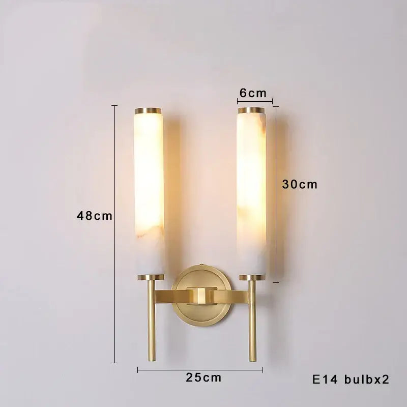 Black Bronze Alabaster Brass Wall Sconce