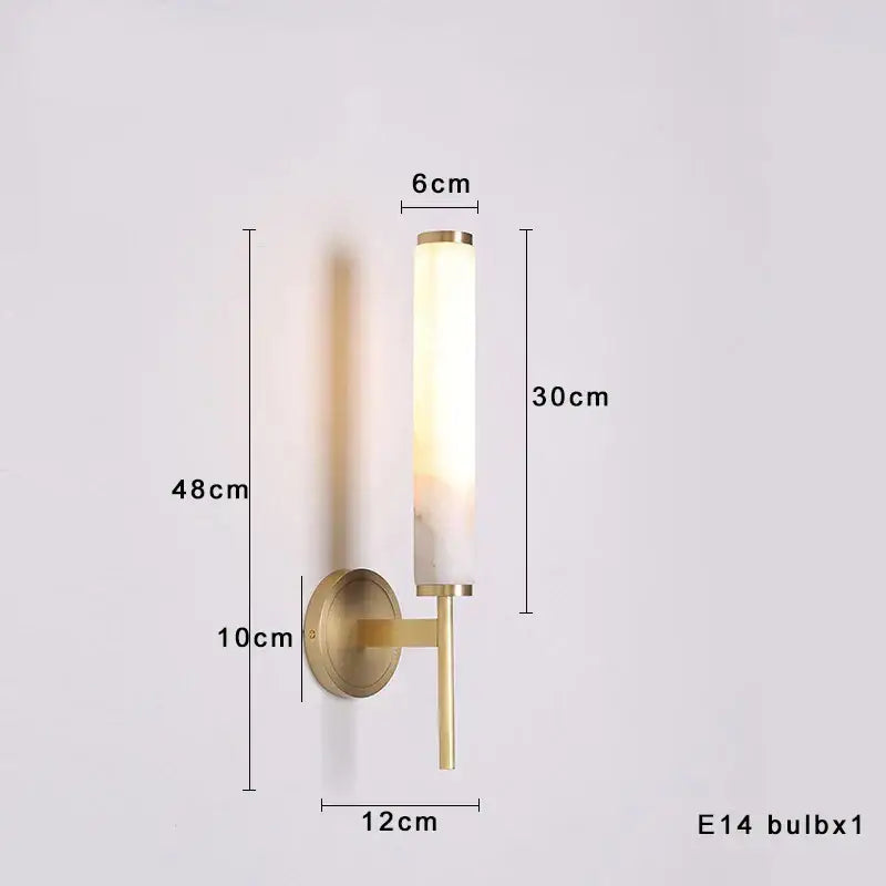 Black Bronze Alabaster Brass Wall Sconce