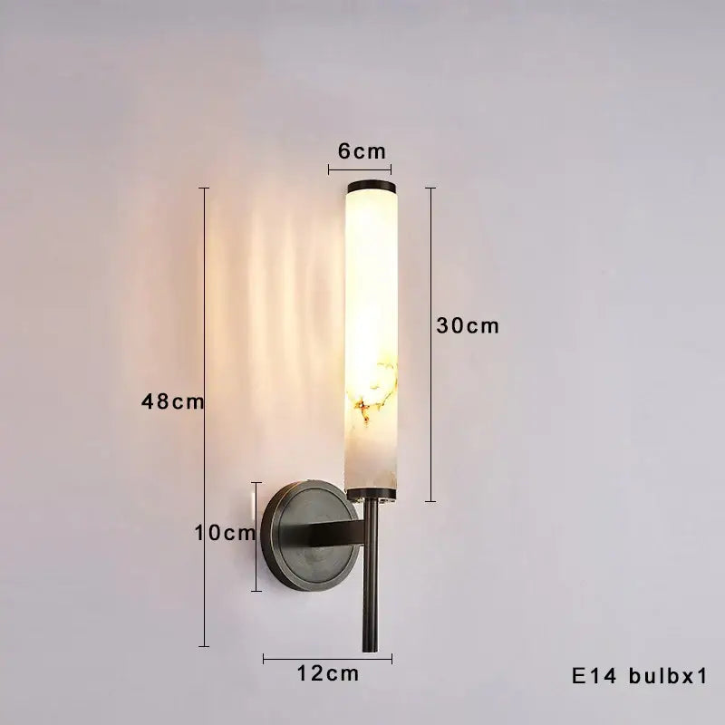 Black Bronze Alabaster Brass Wall Sconce
