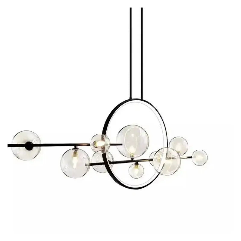 Black Bubble Glass Chandelier 10-Head Design