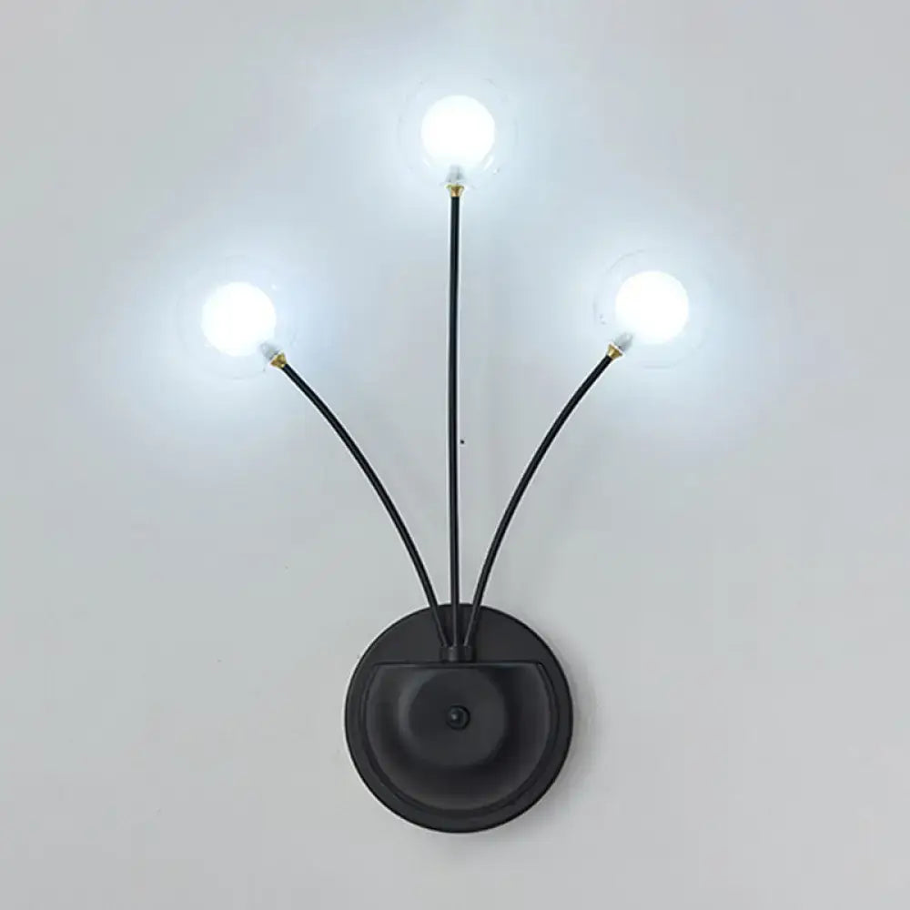 Black Iron Globe Sconce