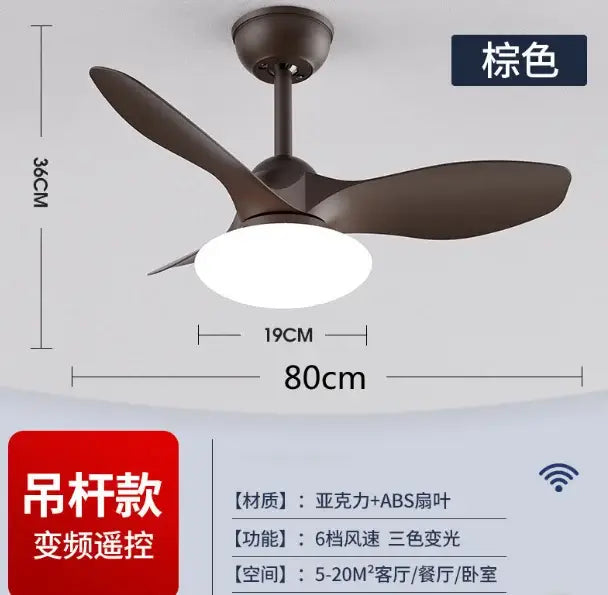 Black Remote Ceiling Fan with Reversible LED
