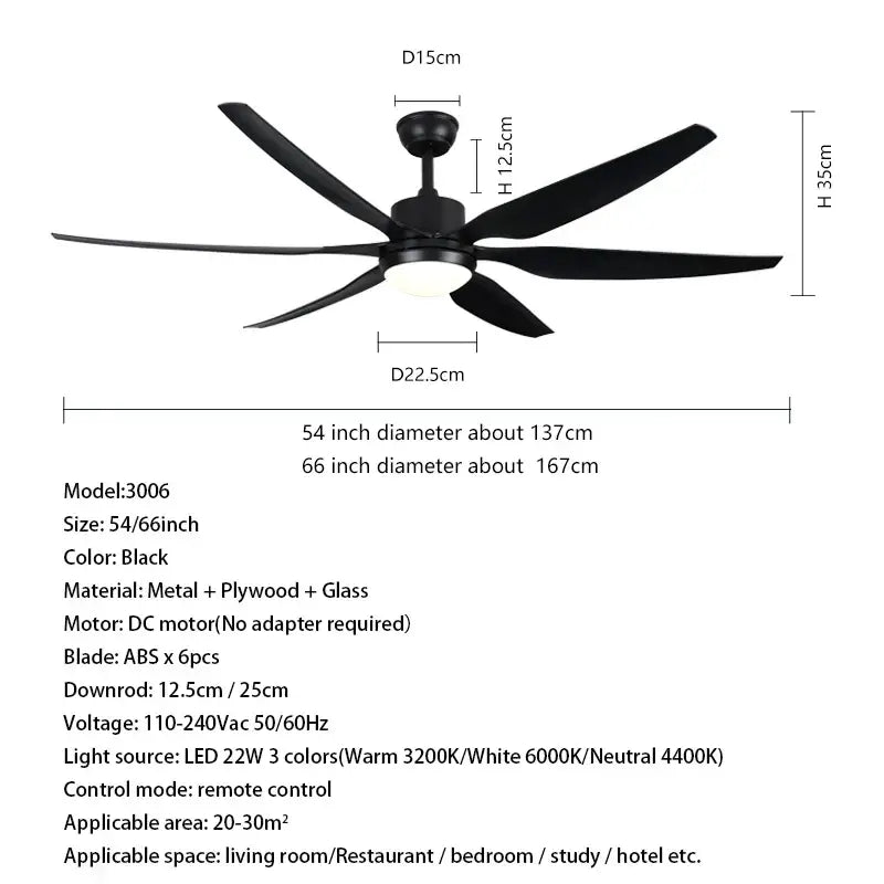 White LED Remote Fan