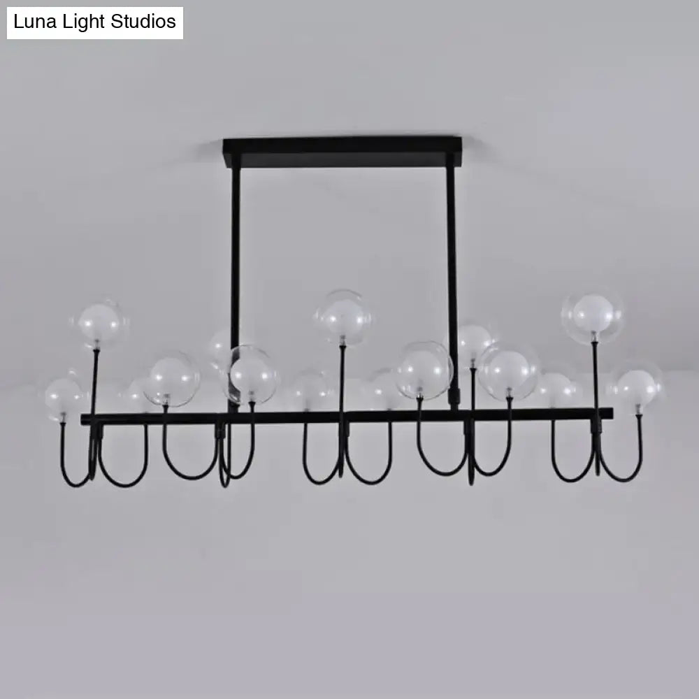 Black Glass Globe Light