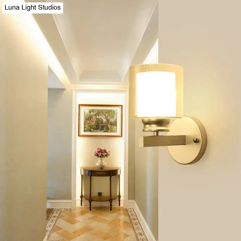 Black Chrome Glass Sconce