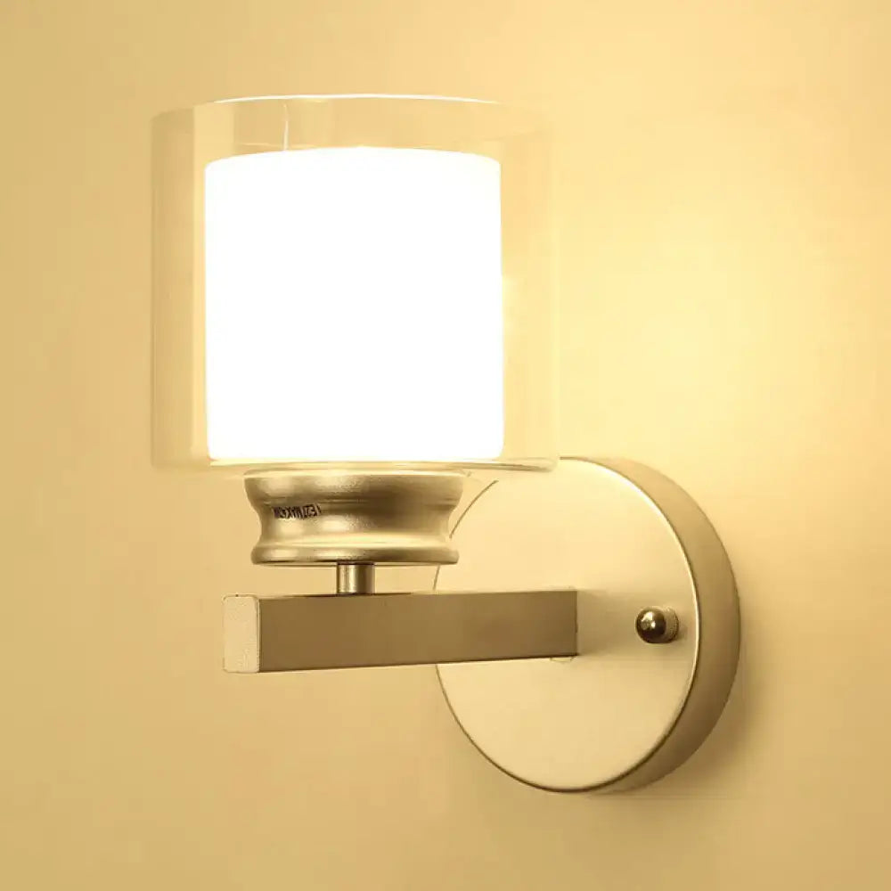 Black Chrome Glass Sconce
