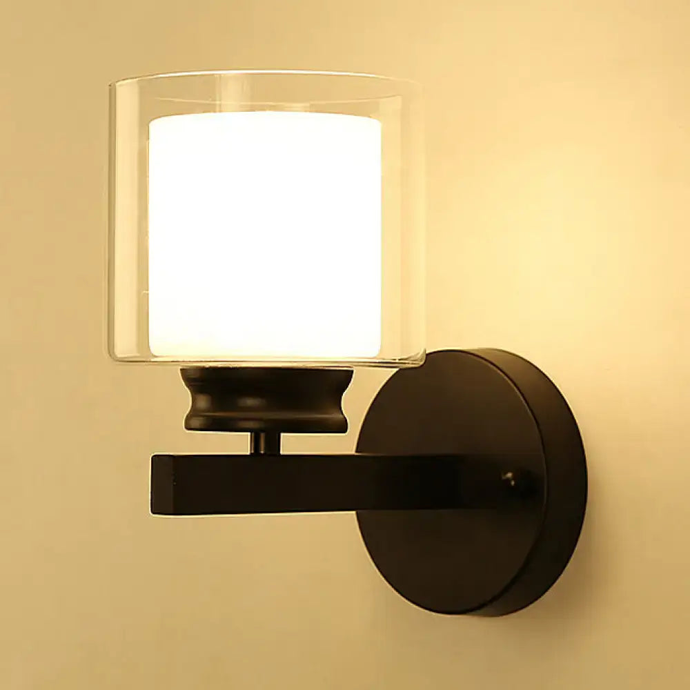 Black Chrome Glass Sconce