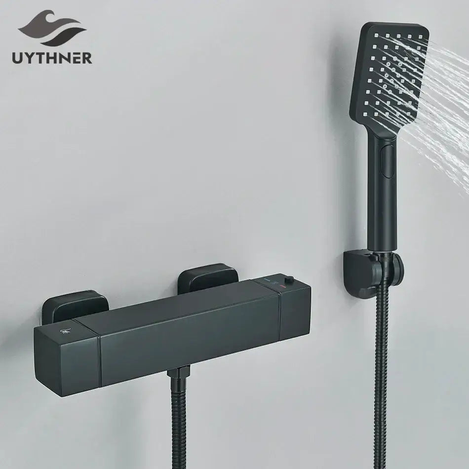 Black Chrome Thermostatic Shower