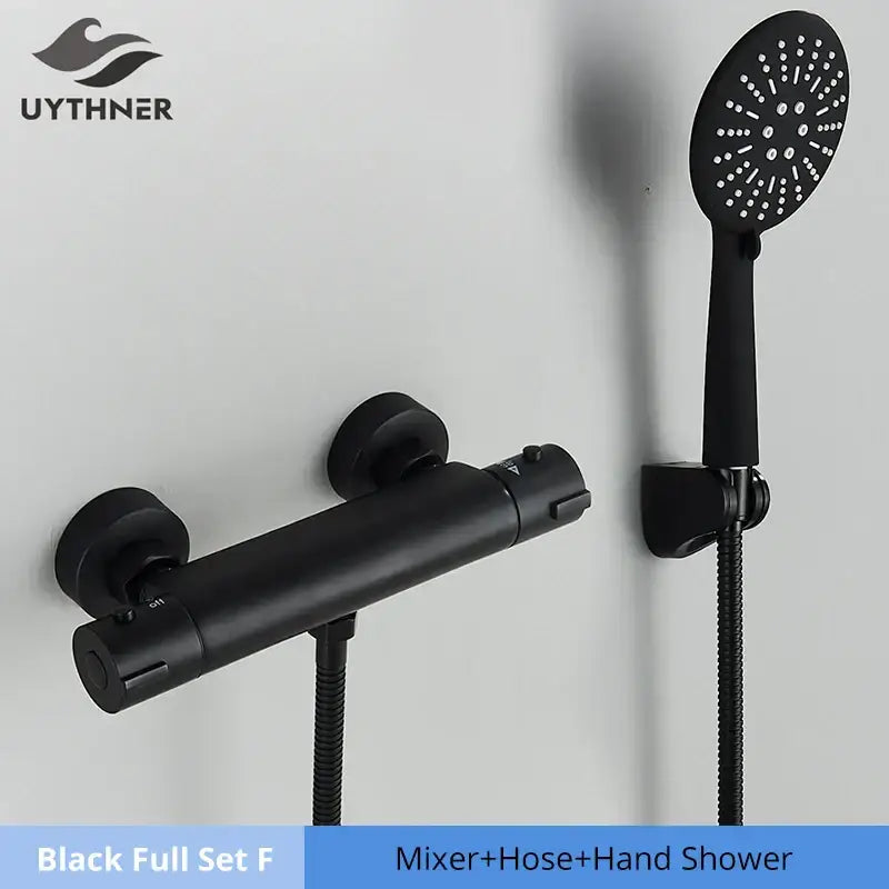 Black Chrome Thermostatic Shower