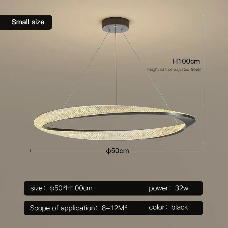 Black Circle Chrome Chandelier