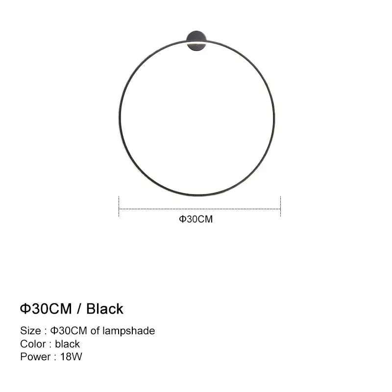 Black Circular LED Wall Light