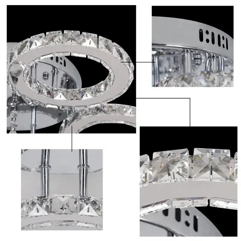 Black Crystal Ceiling Chandelier Clear Accents