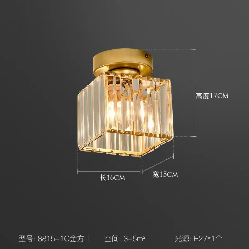 Black Crystal Ceiling Light Clear Crystal Mix