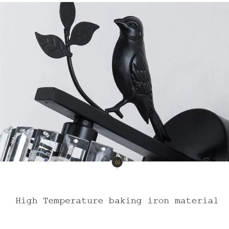 Black Crystal Bird Sconce
