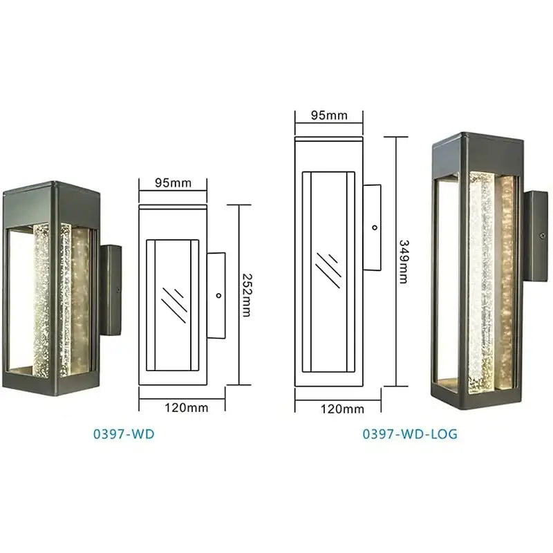 Black Crystal Bubble Wall Lamp