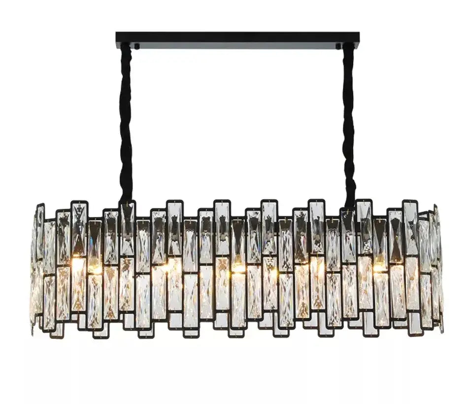 Black Crystal Vertical Chandelier