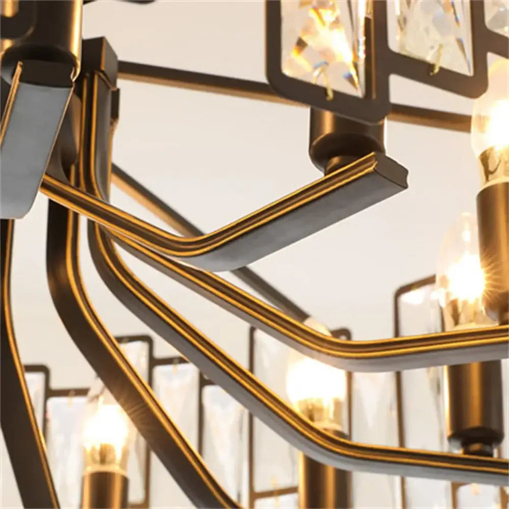 Black Crystal Vertical Chandelier