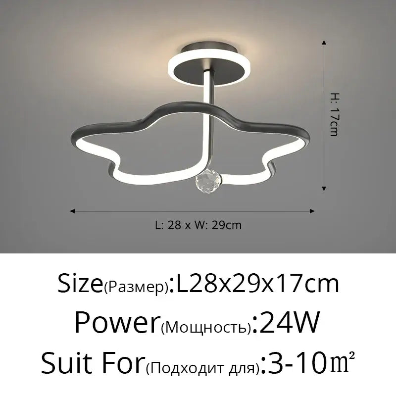 Black Crystal LED Ring Light