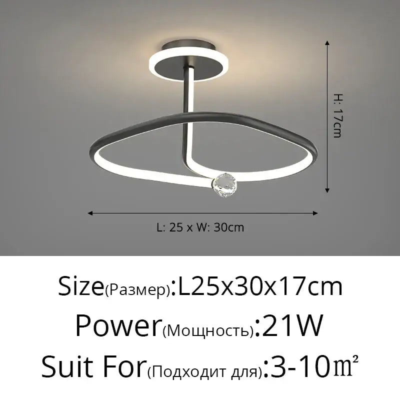 Black Crystal LED Ring Light